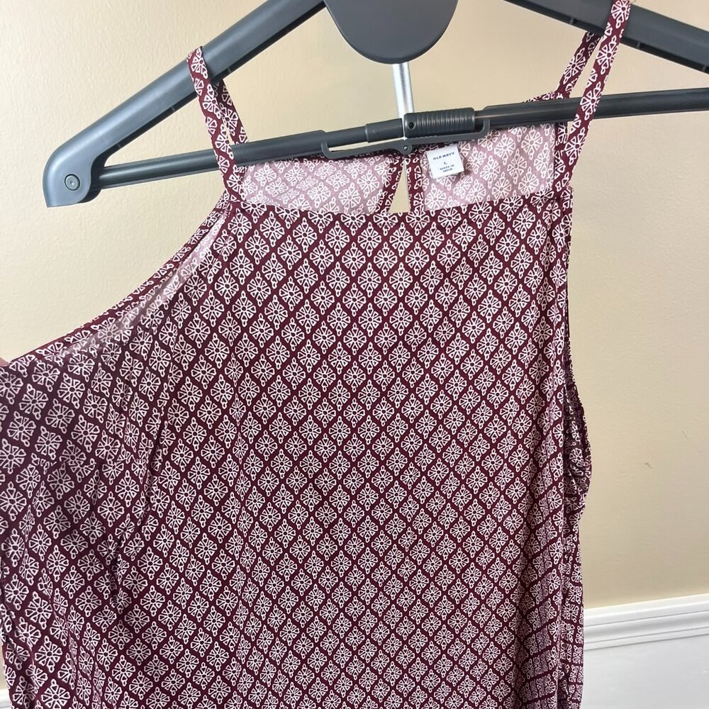 Flowy Old Navy Sleeveless Blouse - Red & White - L